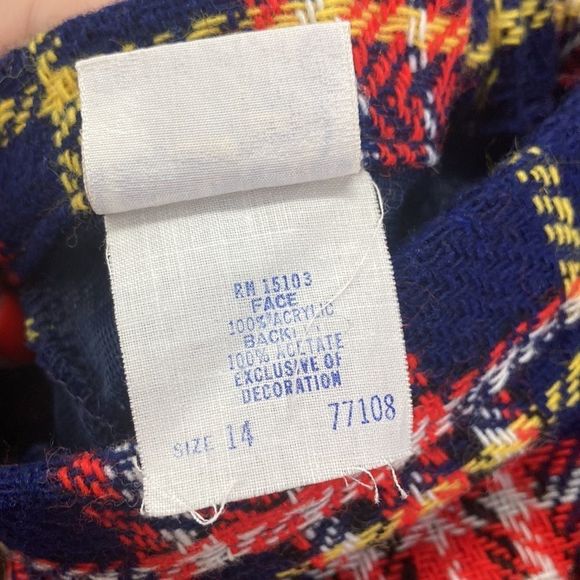 NWT 70s Dead Stock Cinderella Frocks Rosenau Bros Plaid Flare Leg Pants - Picture 9 of 10